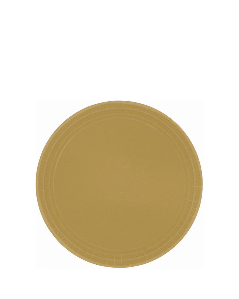 Gold 17cm Paper Plates Pack of 20