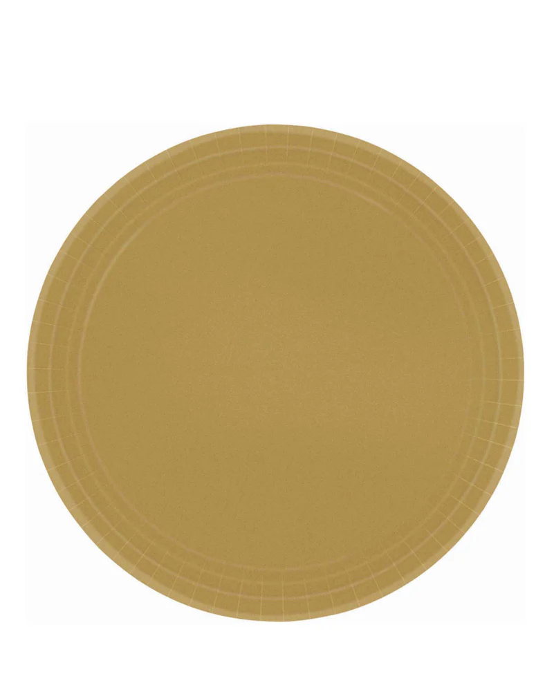 Gold 23cm Paper Plates Pack of 20