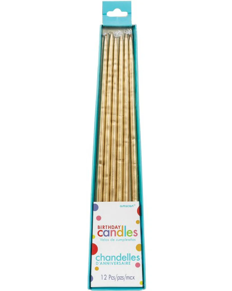 Gold Dinner Candles Pack of 12 - Image 2