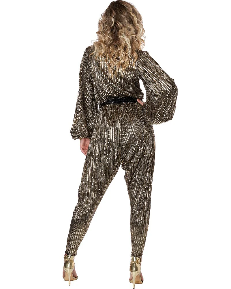 70s Gold Disco Queen Womens Costume - Image 3