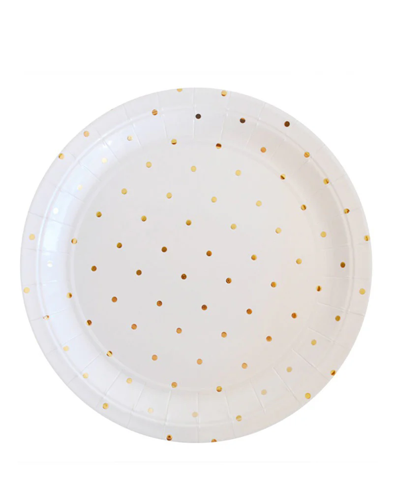 Gold Dots 23cm Paper Plates Pack of 10 - Image 2