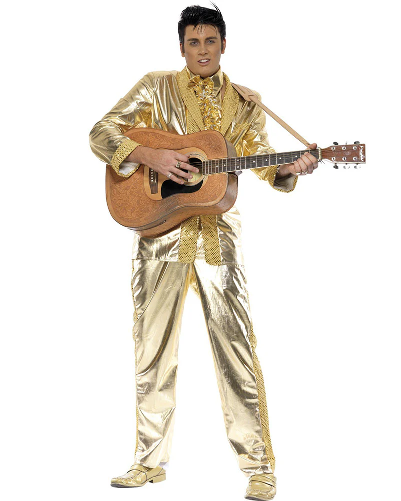 Gold Elvis Suit Mens Costume - Image 2