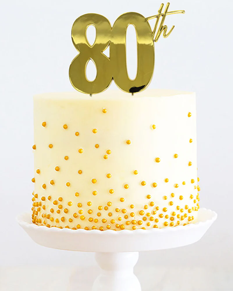 Gold Metal 80th Cake Topper - Image 2