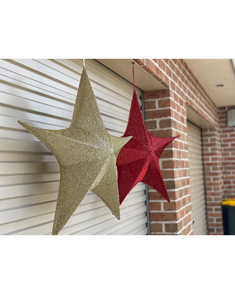 Gold Pop-Up Tinsel Star 65cm - Image 4