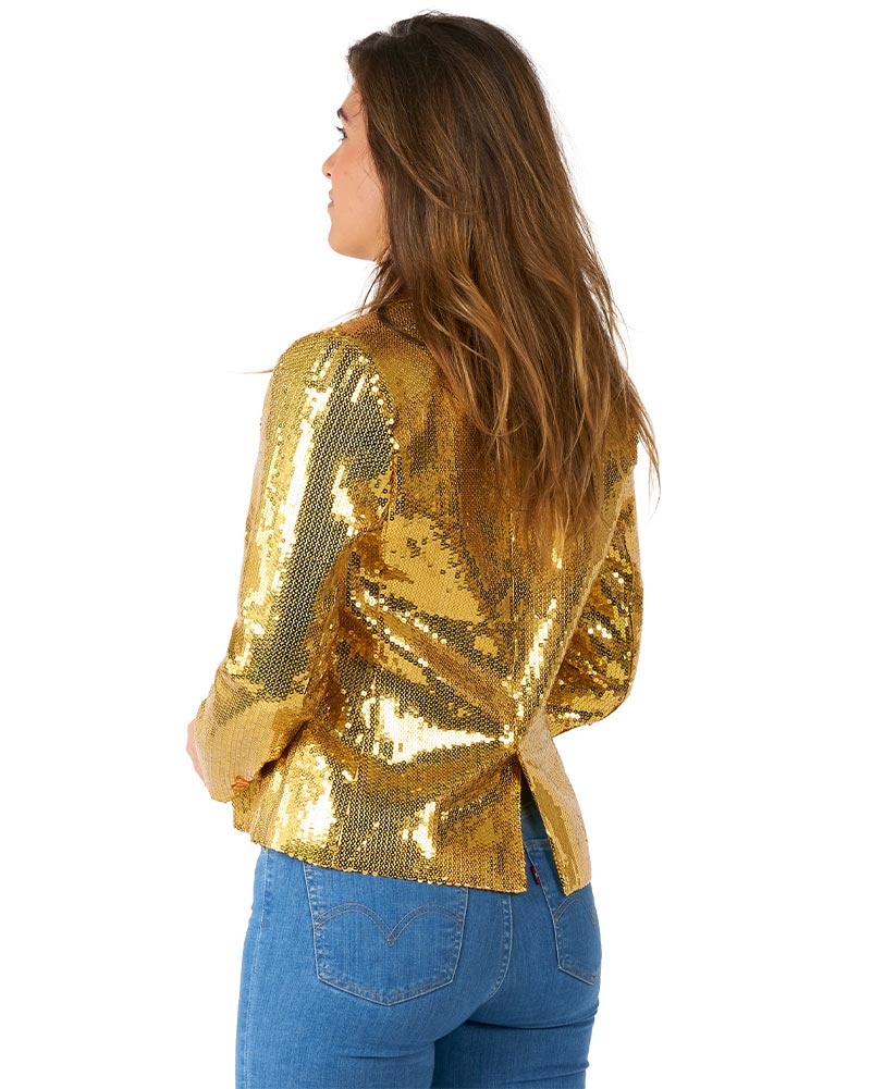 Gold Sequins Womens Suitmeister Jacket - Image 3