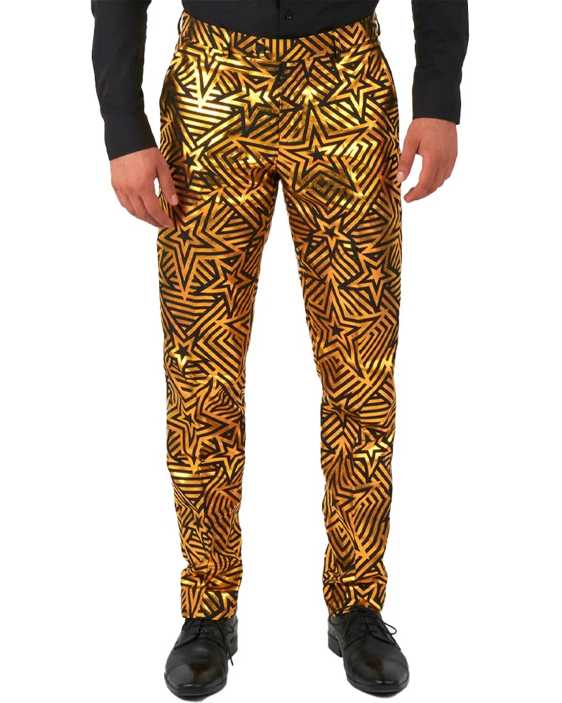 70s Golden Geo Star Opposuit Premium Mens Suit - Image 5