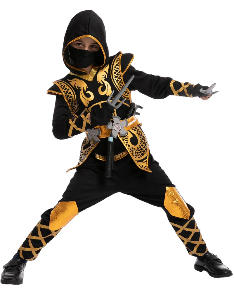 Golden Ninja Fighter Toddler and Kids Costume - Image 2