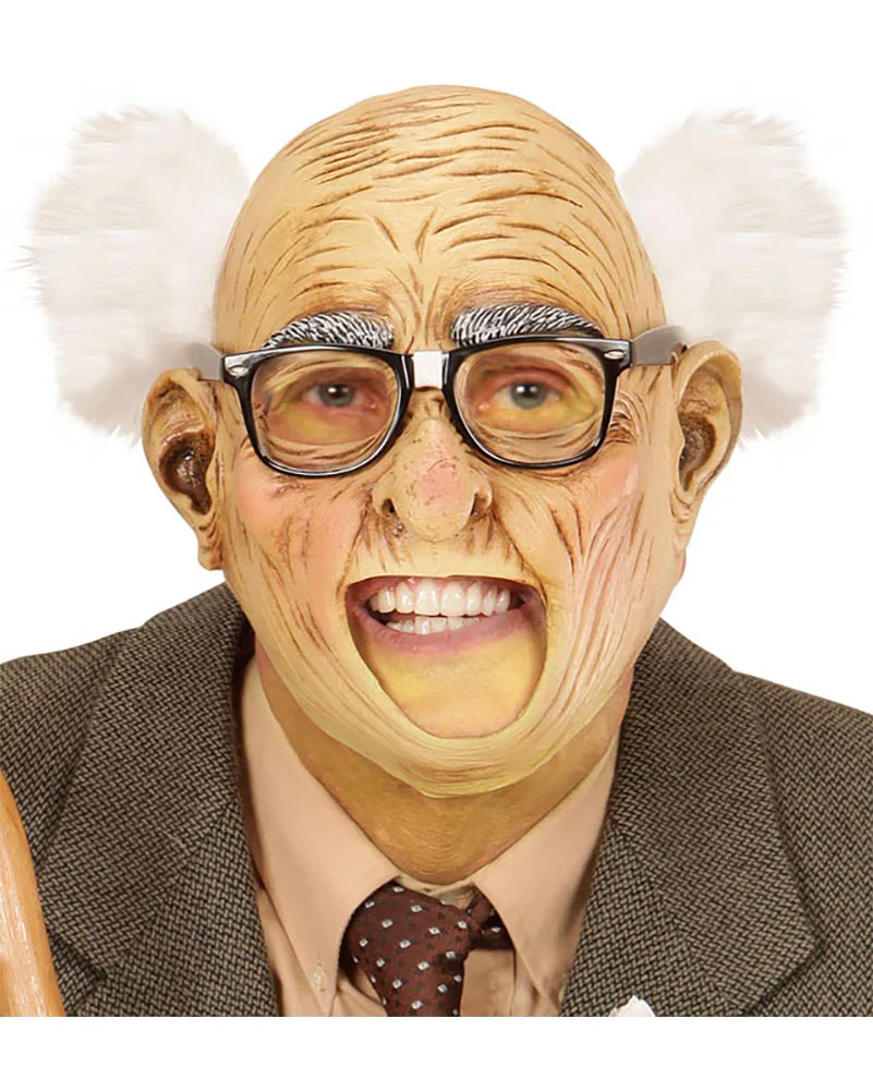 Grandpa Open Mouth Mask with Hair
