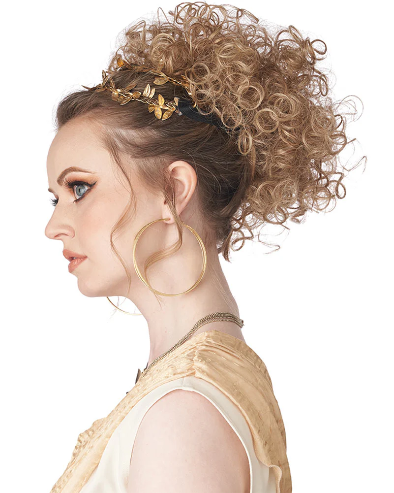 Greco Roman Goddess Curly Blonde Clip On Wig - Image 2