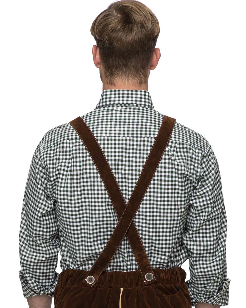 Green Check Oktoberfest Mens Cotton Shirt - Image 3