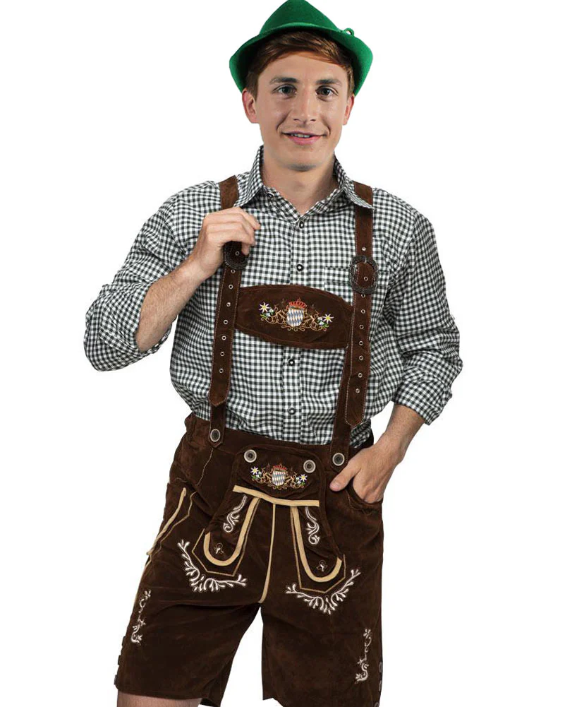 Green Check Oktoberfest Plus Size Mens Cotton Shirt - Image 2