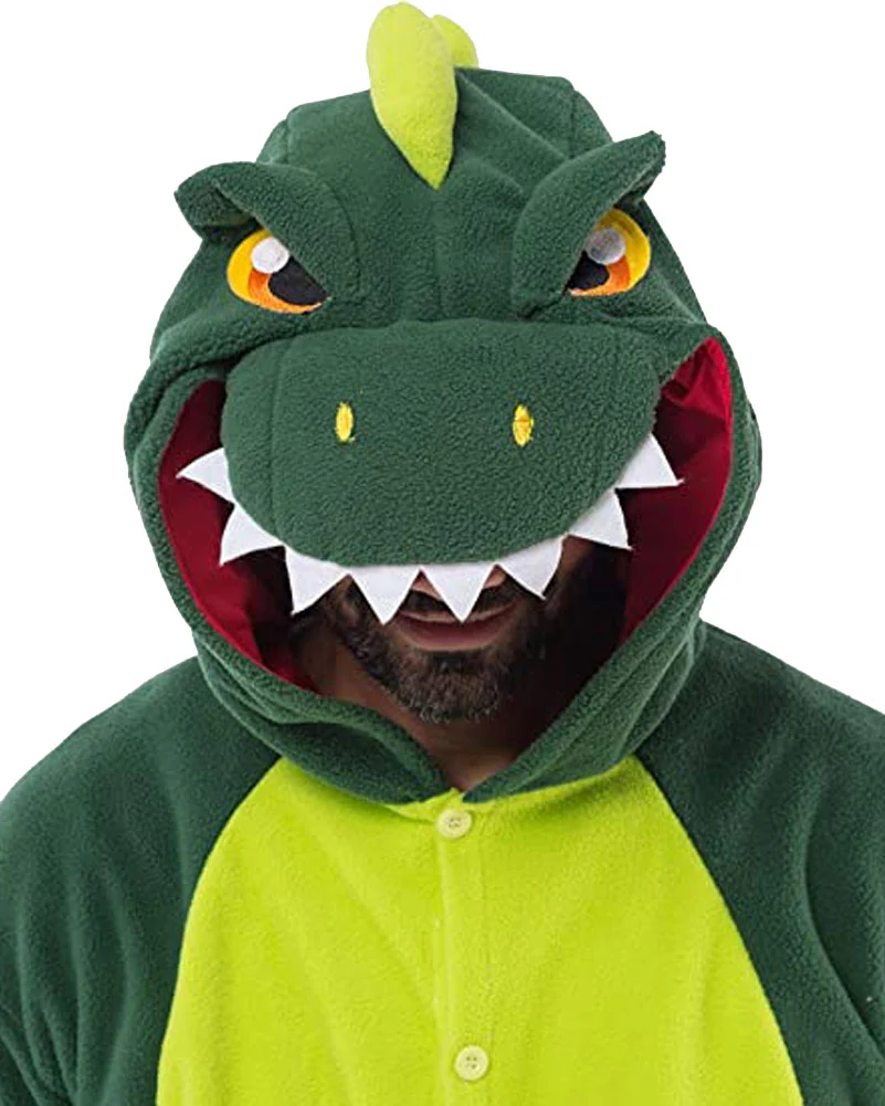 Green Dinosaur Adult Costume - Image 2