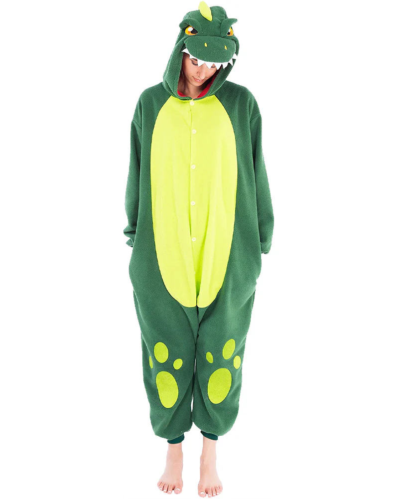 Green Dinosaur Adult Costume - Image 7