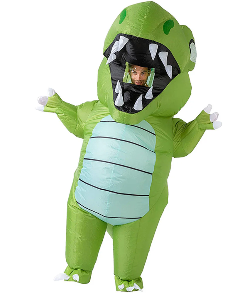 Green Dinosaur Inflatable Adult Costume - Image 2