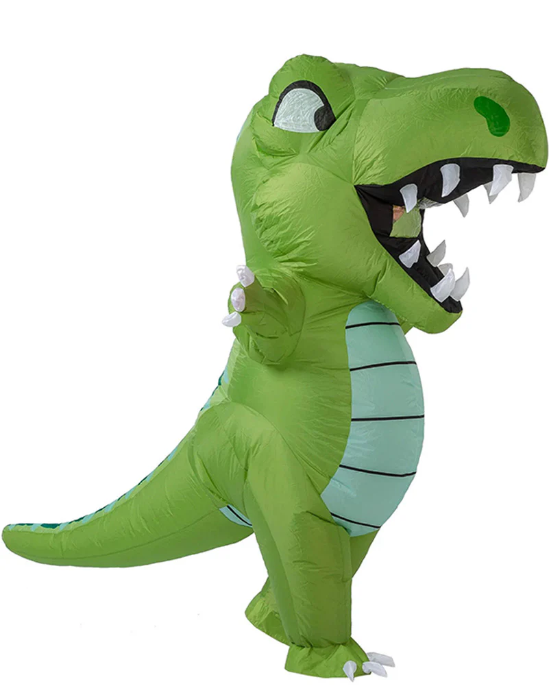Green Dinosaur Inflatable Adult Costume - Image 3