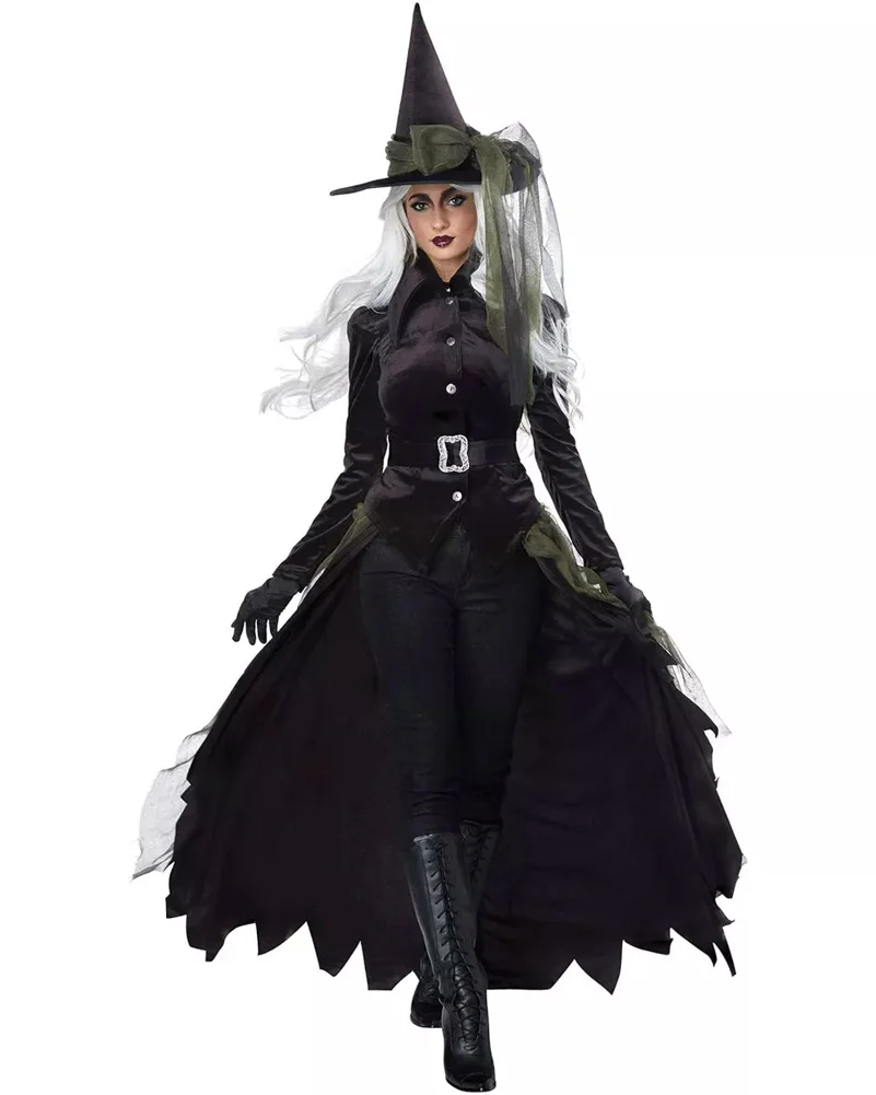 Green Gothic Witch Womens Costume - Image 3