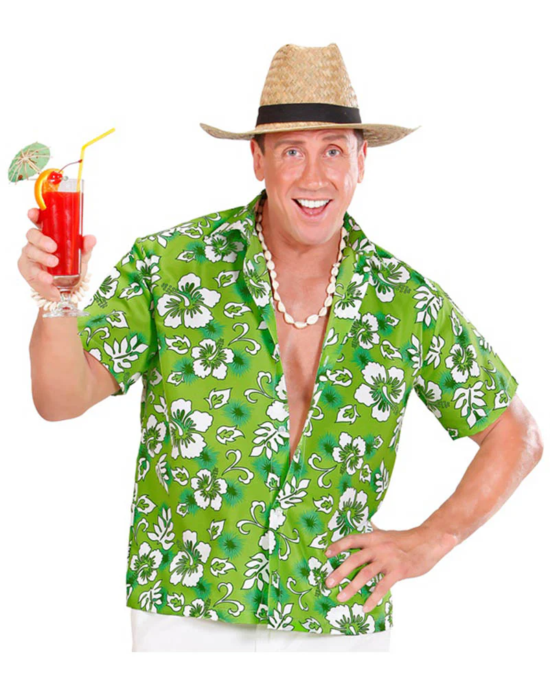 Green Hawaiian Mens Shirt - Image 3