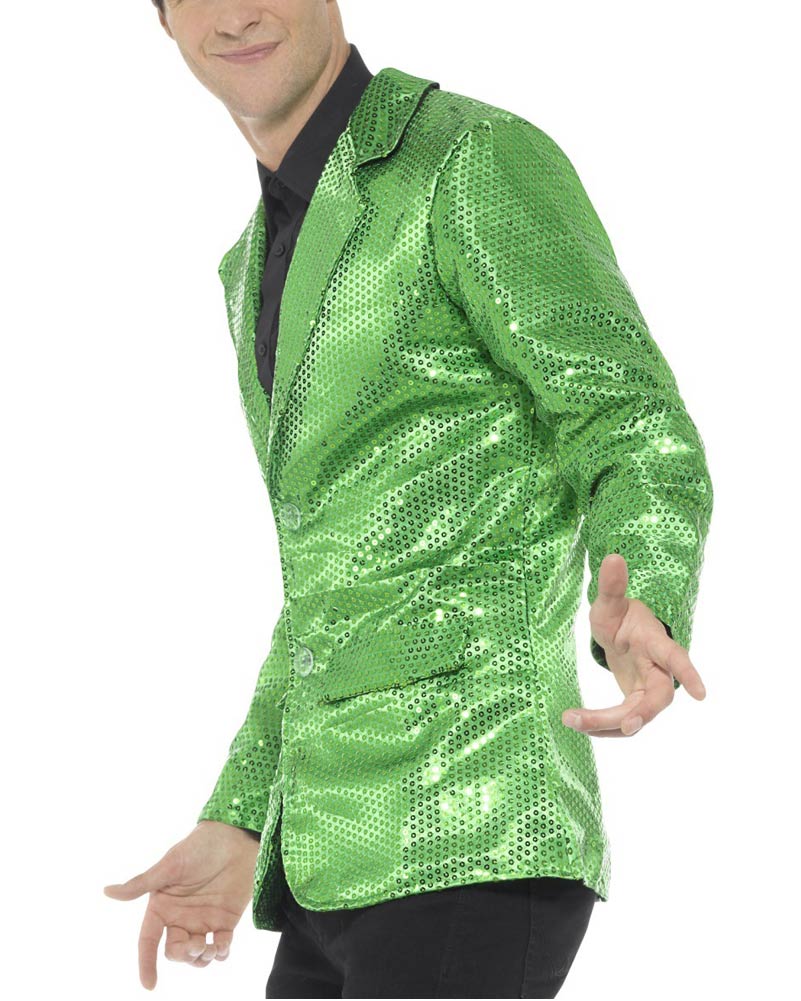 Green Sequin Jacket Mens Costume - Image 3