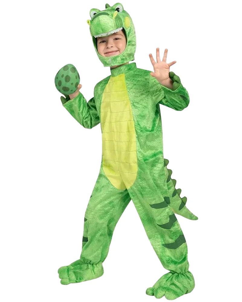 Green T Rex Dinosaur with Egg Kids Costume - Image 3