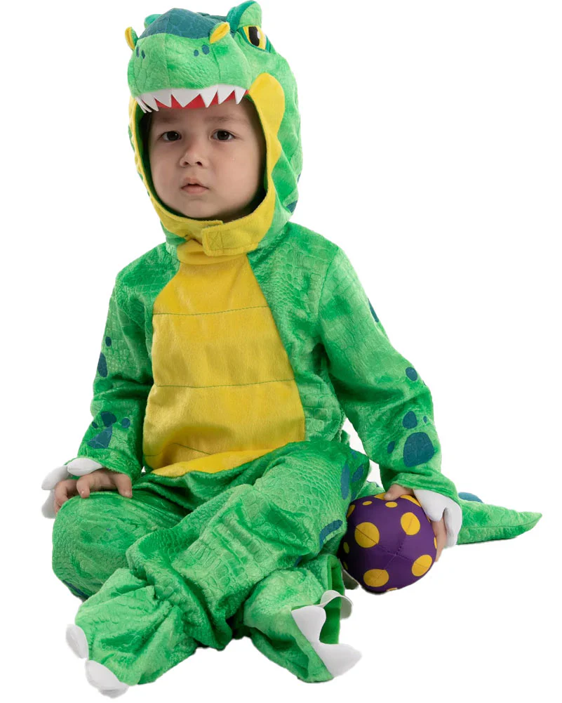 Green T Rex with Plush Egg Toddler Costume - Image 2
