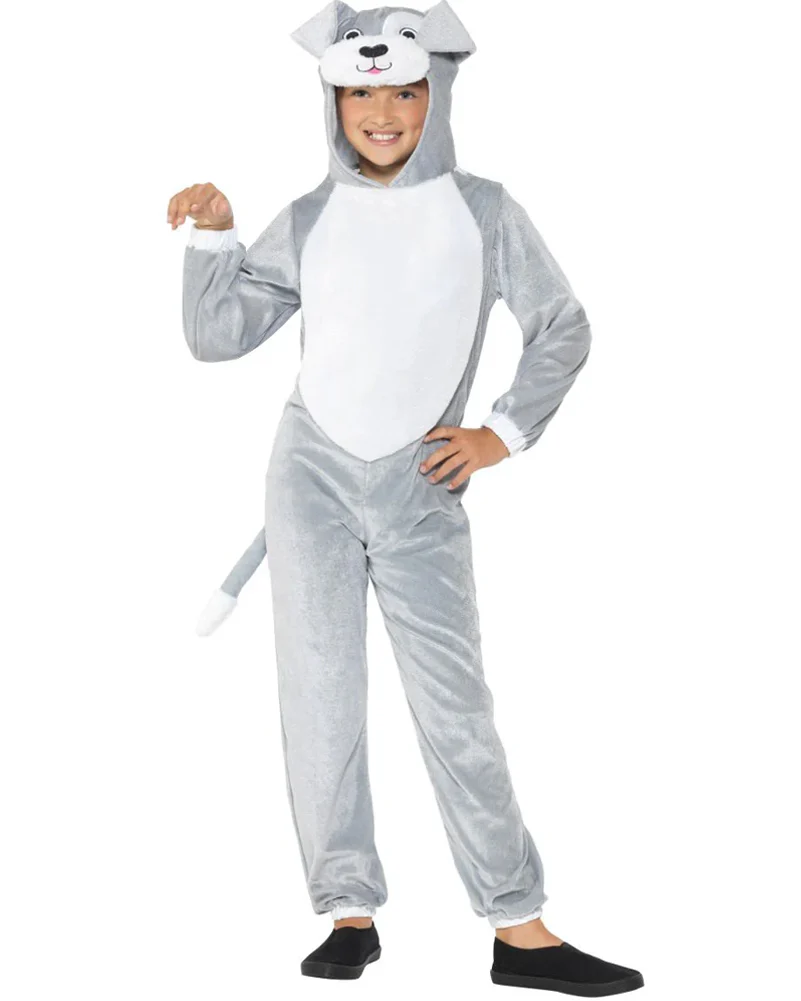 Grey Dog Onesie Kids Costume - Image 2