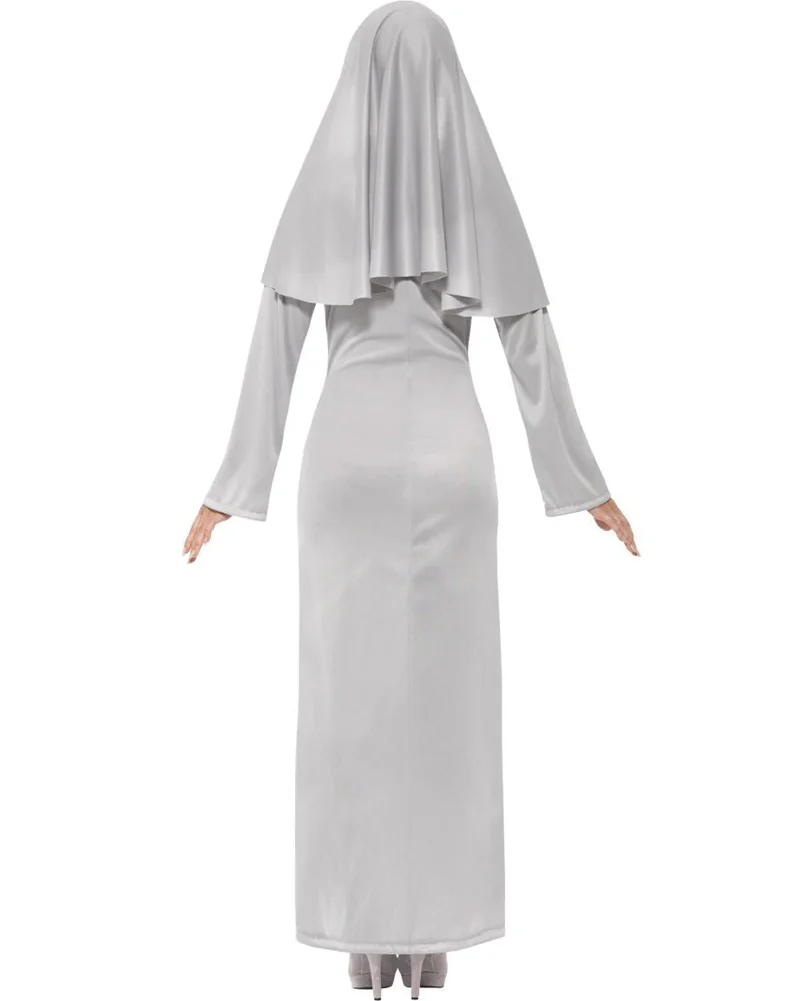 Grey Gothic Nun Womens Costume - Image 3