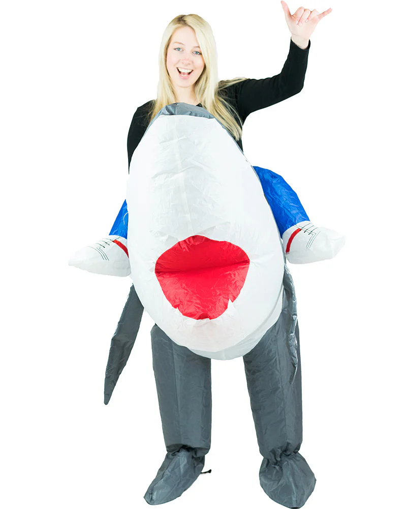 Grey Shark Inflatable Adult Costume - Image 3