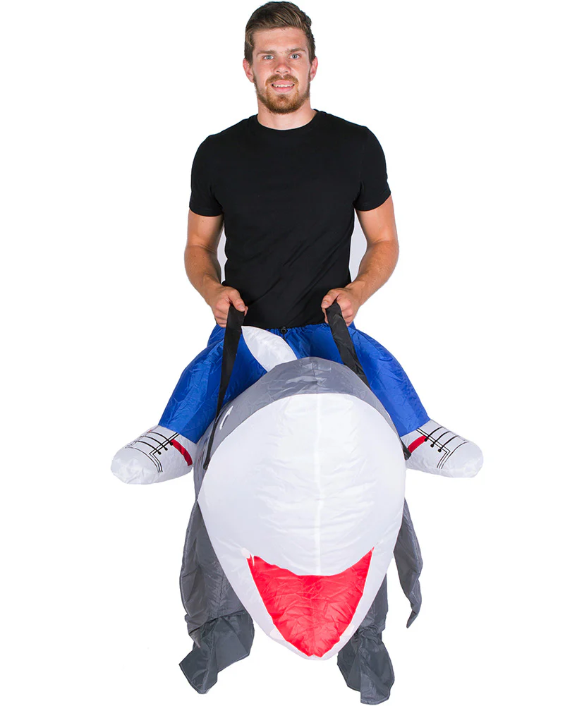 Grey Shark Inflatable Adult Costume - Image 4