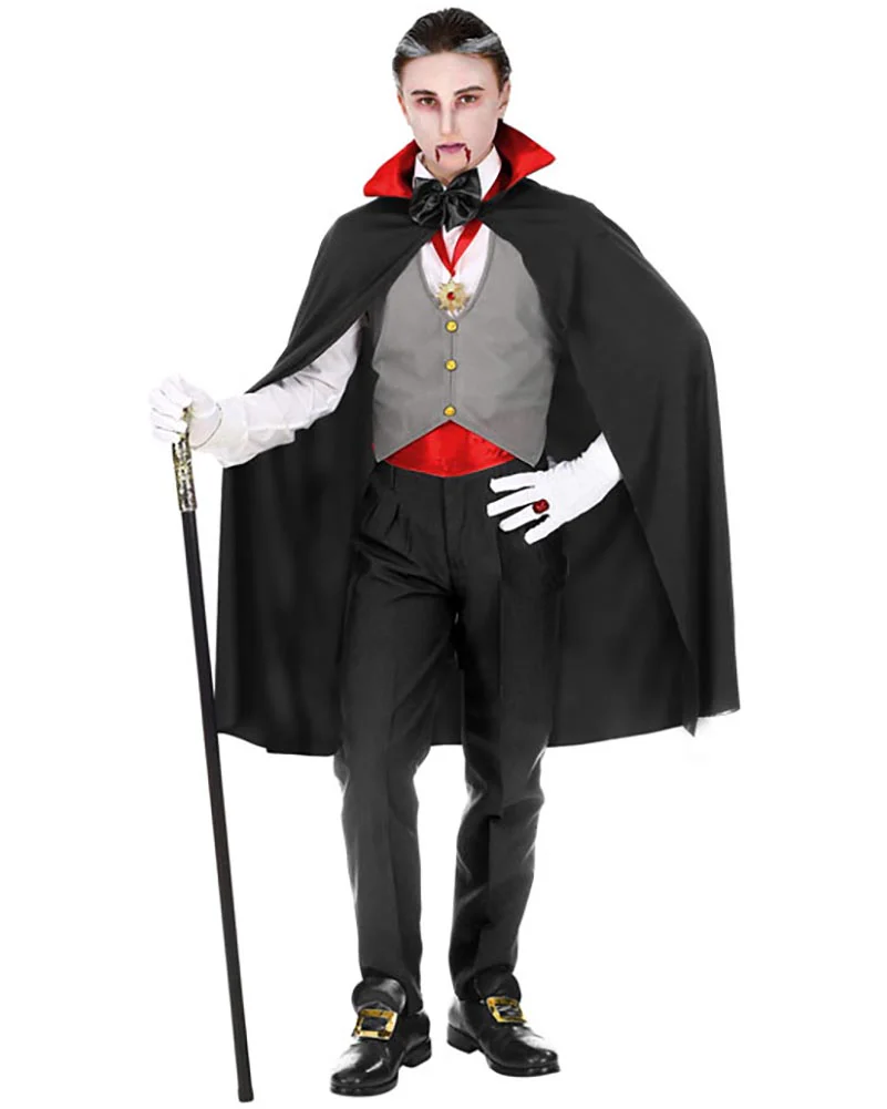 Grey Vest Vampire Boys and Teens Costume - Image 3