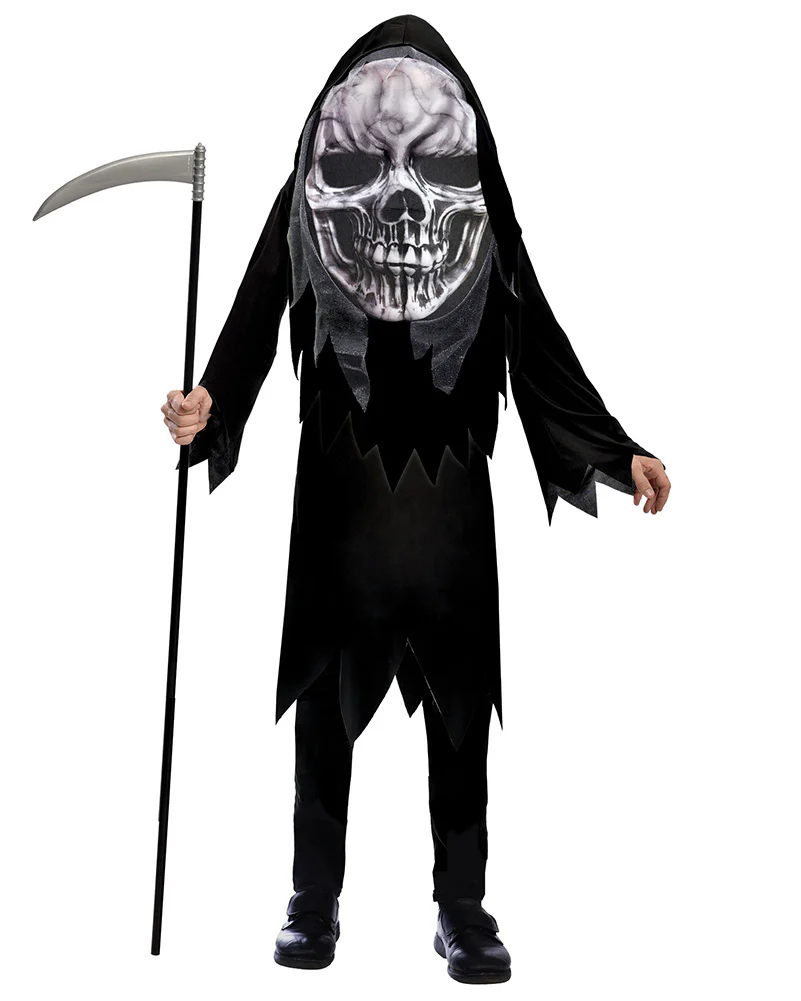 Grim Reaper Big Head Boys Costume 8-10 Years