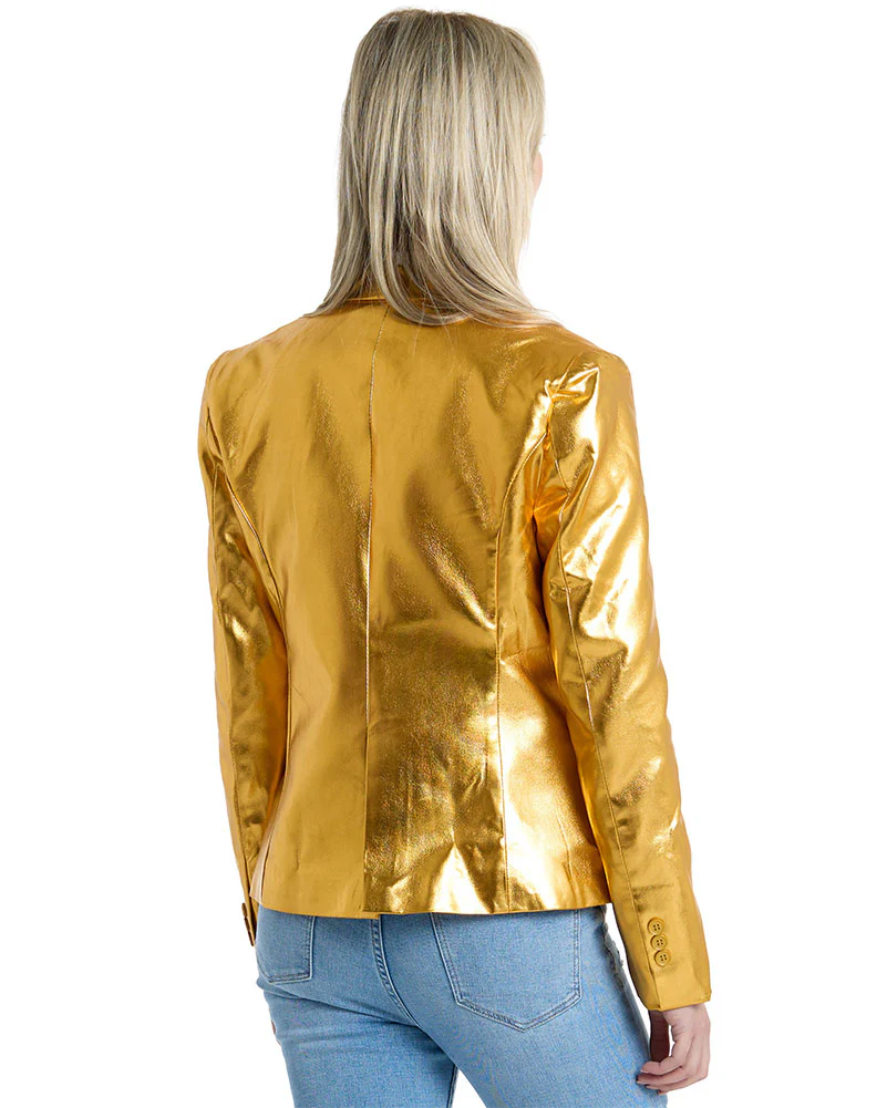 70s Groovy Gold Opposuit Womens Jacket - Image 4