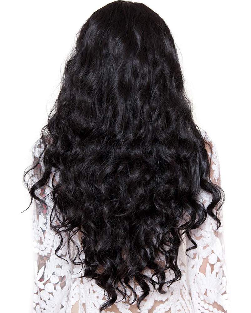 Gypsy Kiss Premium Long Curly Black Wig - Image 4