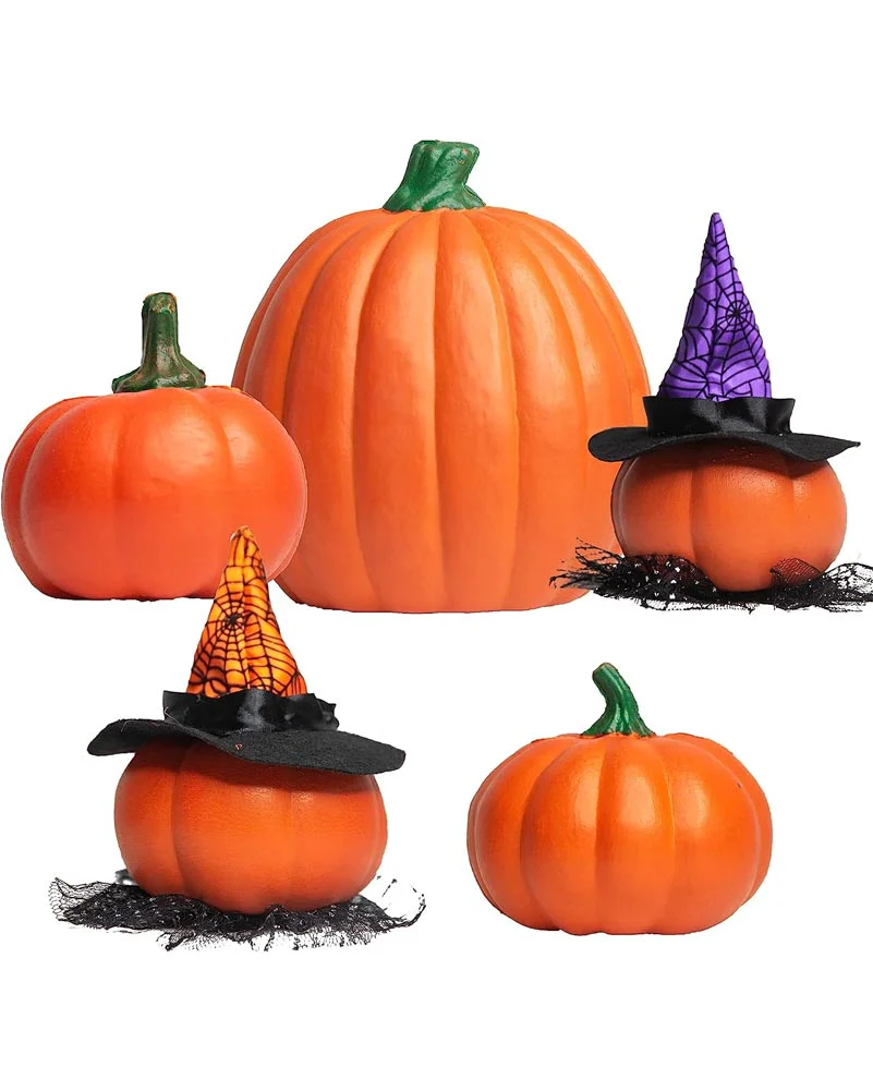 Halloween Pumpkin Light Up Decoration Pack of 5 - Image 4