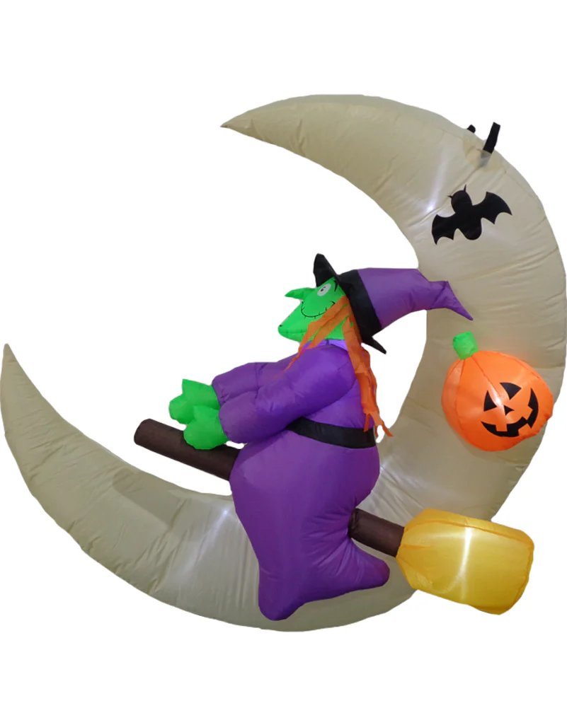 Halloween Witch with Moon Lawn Inflatable 1.5m - Image 2