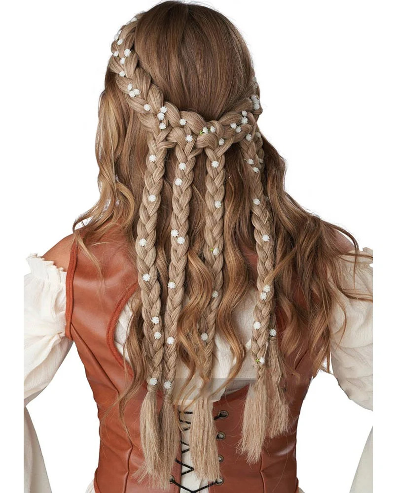 Blonde Halo Braid with Flowers - Image 3