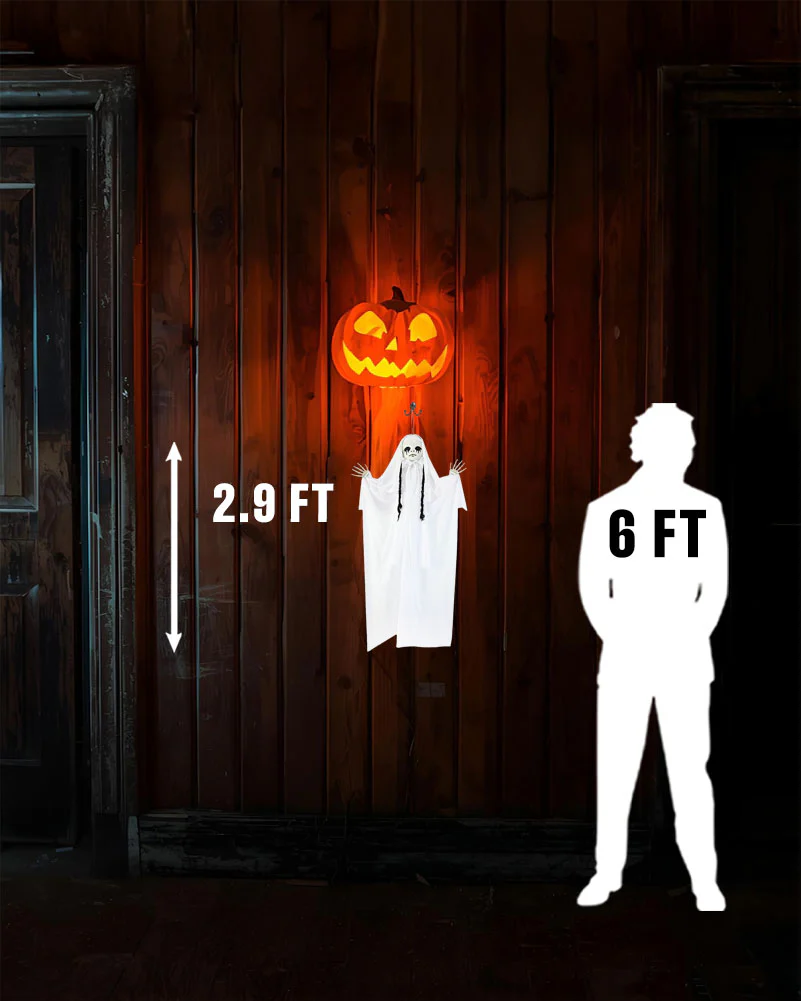 Hanging White Skeleton Animated Decoration 90cm - Image 3
