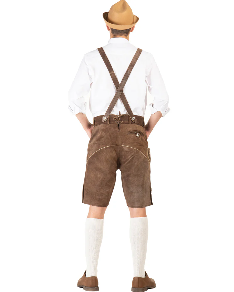 Hans Authentic Leather Plus Size Lederhosen Mens Costume - Image 3