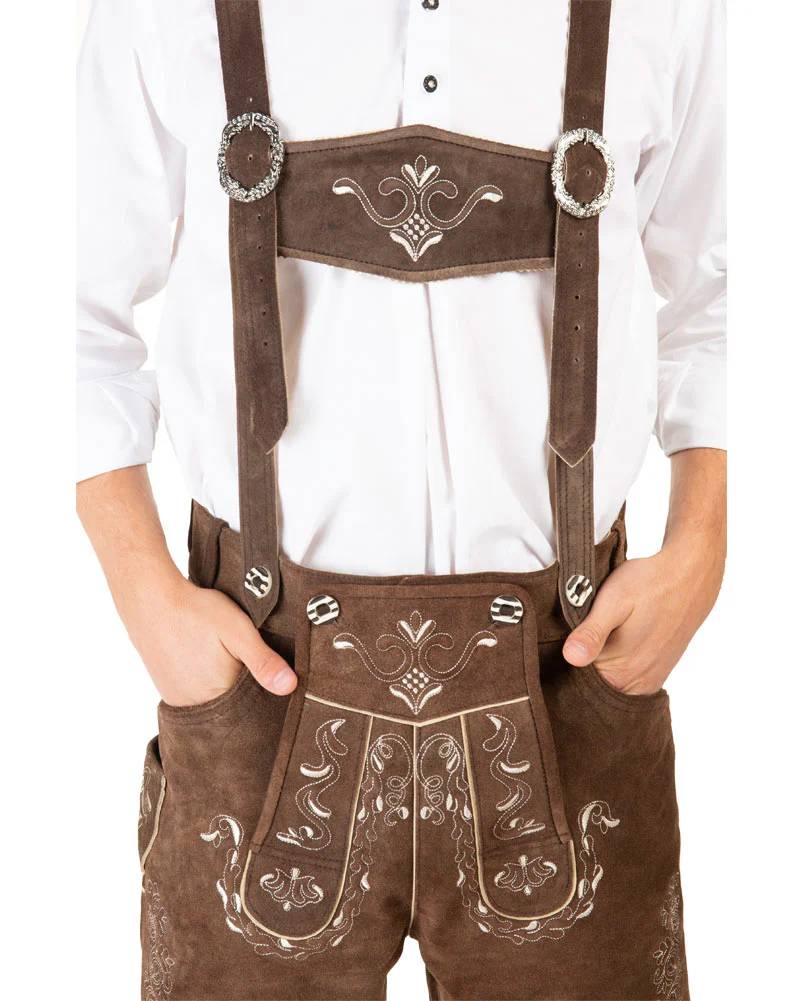 Hans Authentic Leather Plus Size Lederhosen Mens Costume - Image 4