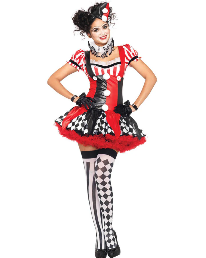 Harlequin Clown Womens Costume