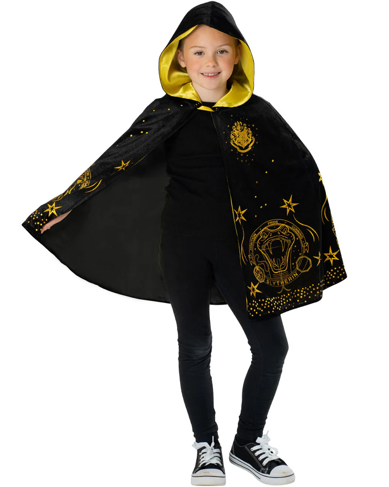 Harry Potter Hogwarts Black and Gold Hooded Kids Book Week Costume Robe
