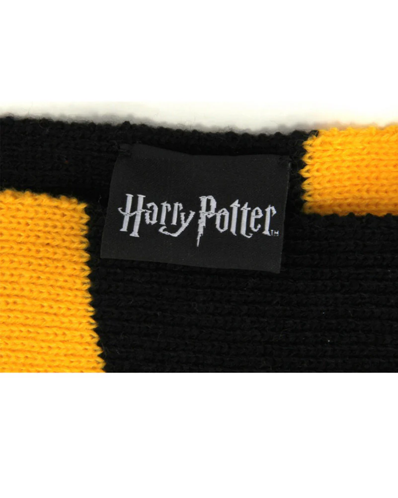 Harry Potter Hufflepuff Patch Striped Deluxe Scarf - Image 3