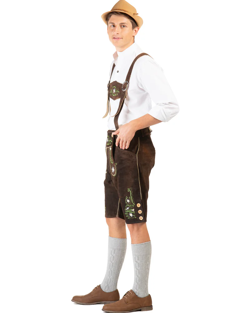 Heinrich Authentic Leather Lederhosen Plus Size Mens Costume - Image 3