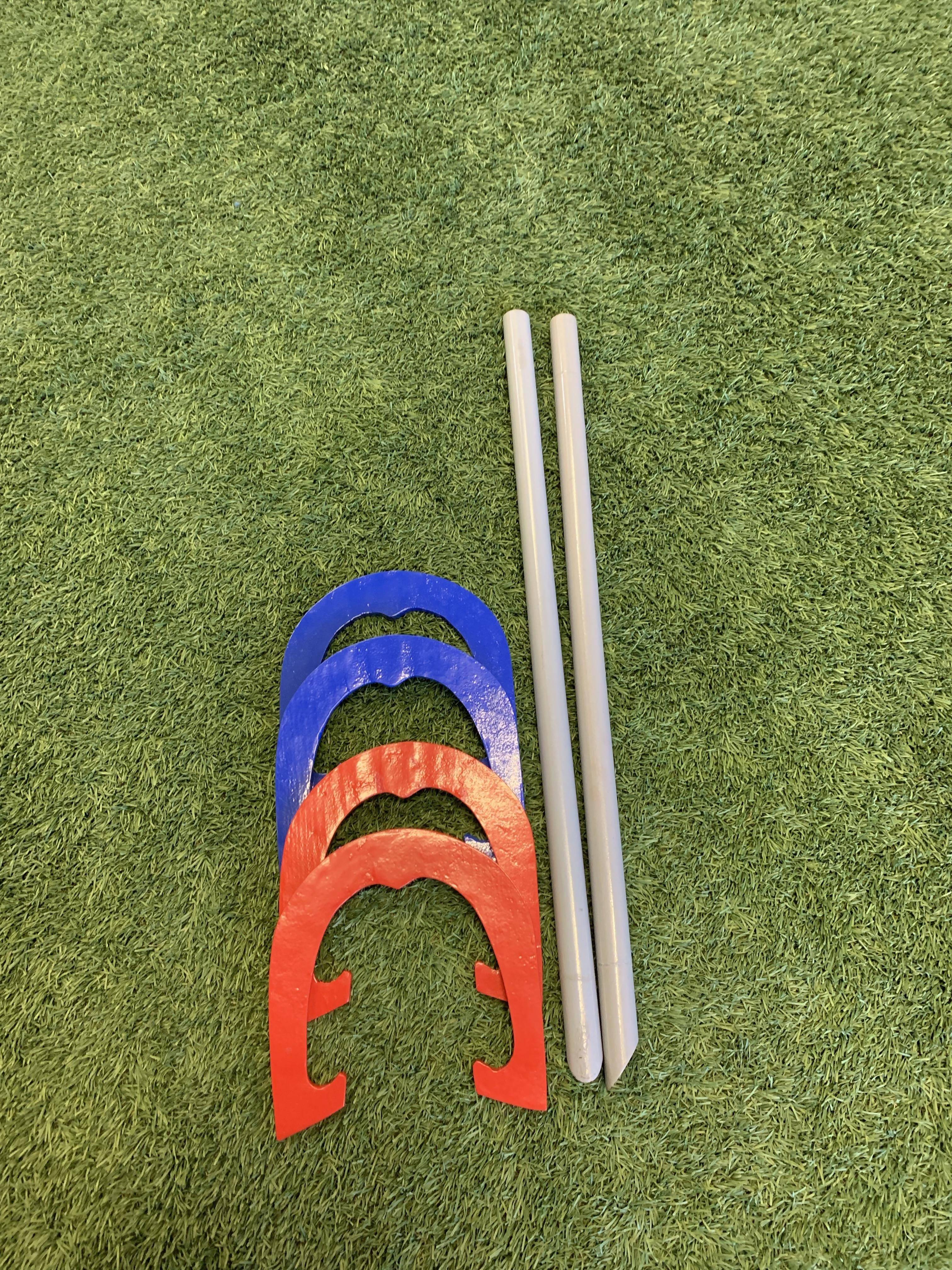 High Quality Red and Blue Metal Horseshoes with Carry Bag - Image 5