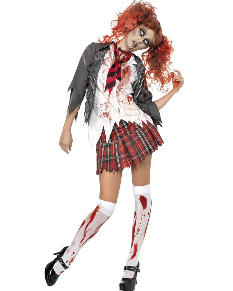 High School Horror Zombie Uniform Womens Costume