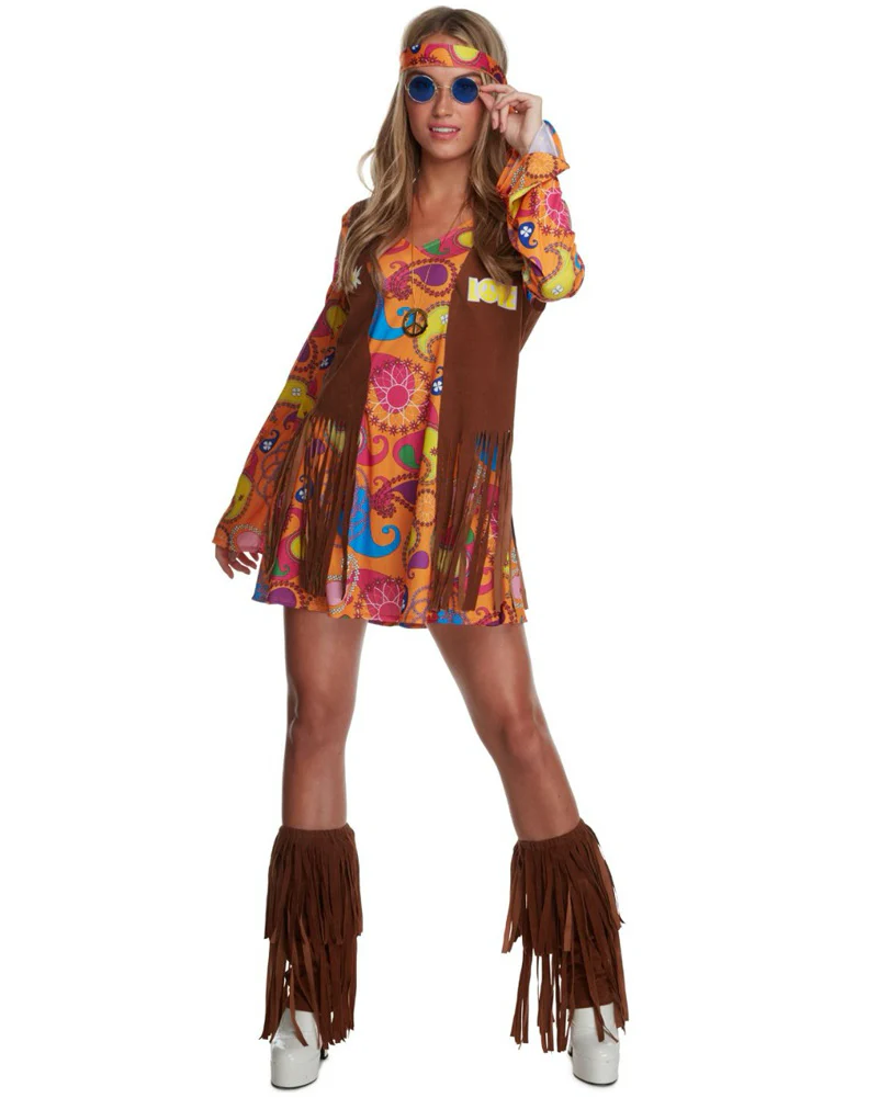 60s Hippie Dress Womens Costume - Image 3