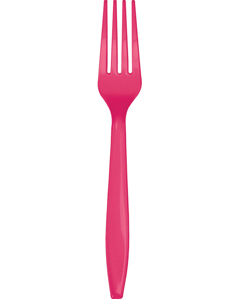 Hot Magenta Premium Forks Pack of 24
