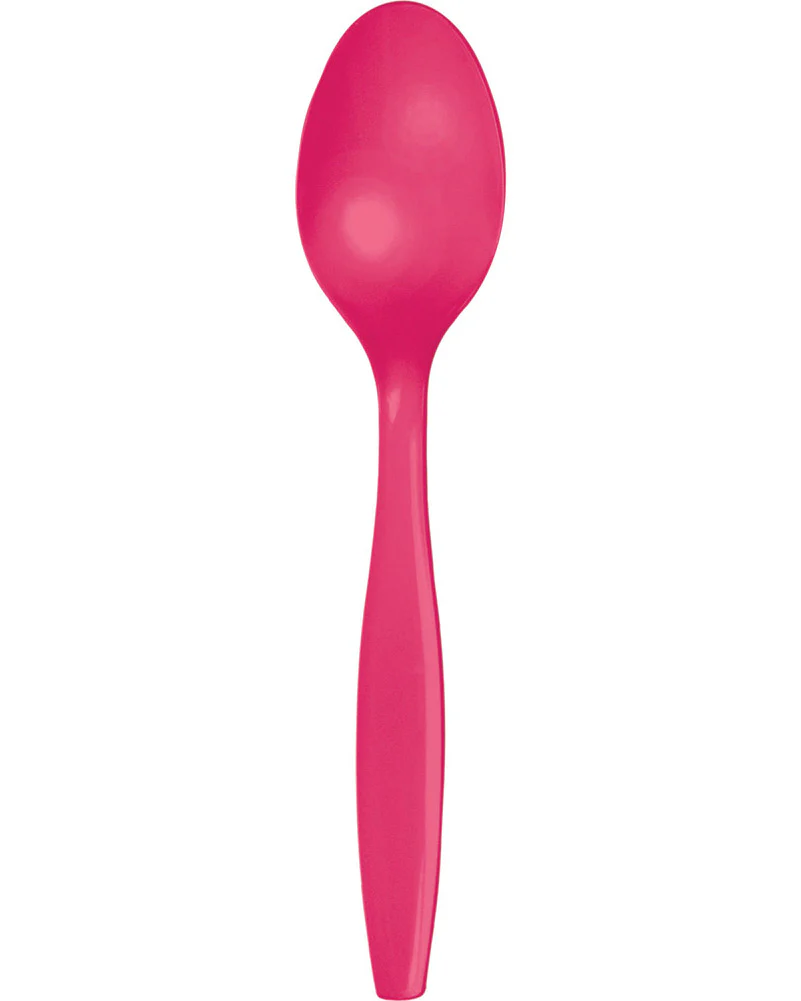 Hot Magenta Premium Spoons Pack of 24