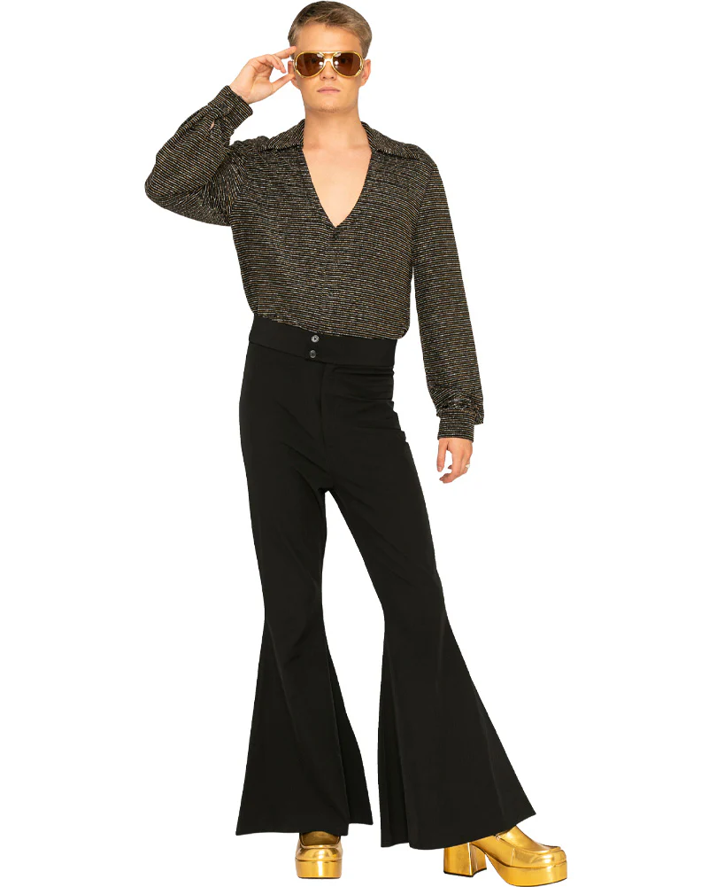 Hot Stuff Black 70s Mens Flares - Image 3