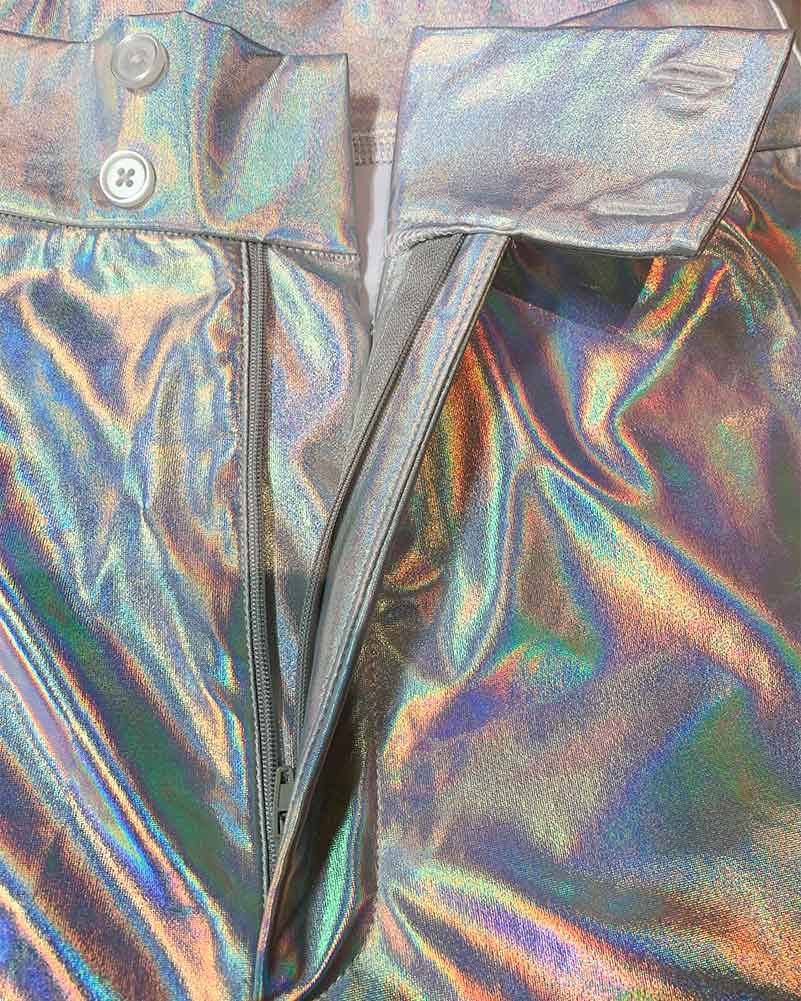 Hot Stuff Silver 70s Mens Plus Size Flares - Image 5