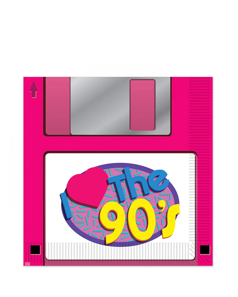 I Love the 90s Floppy Disk Lunch Napkins Pack of 16